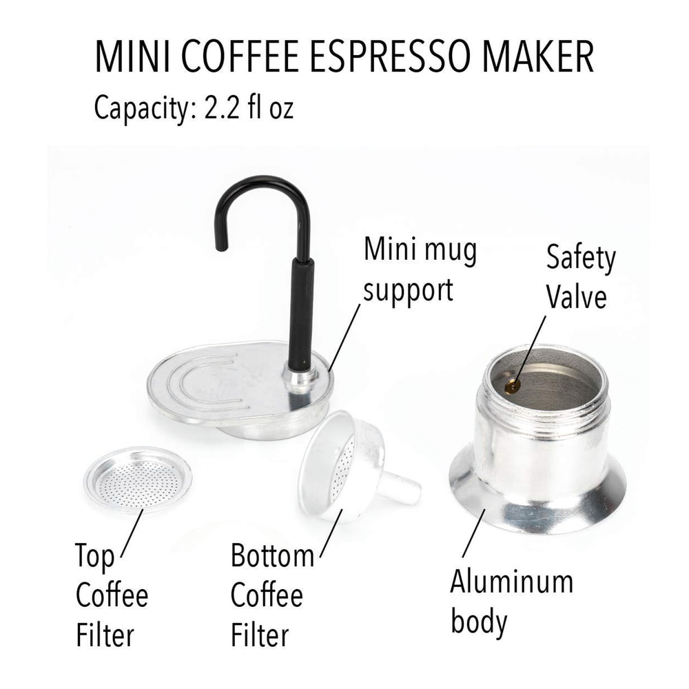 Portable Italian Espresso Moka Pot 50ml Travel Coffee Maker