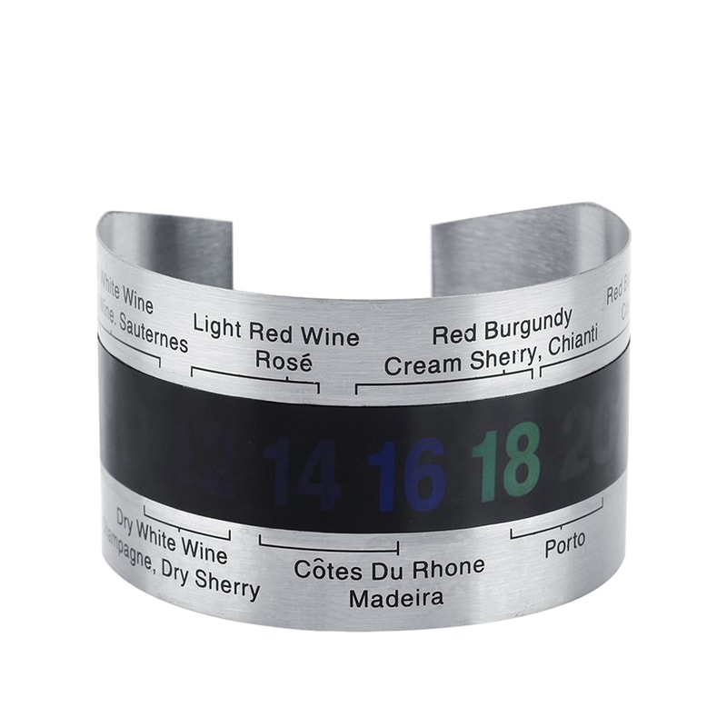WineTemp Snap Collar Thermometer for Wine Bottles with LCD Temperature Display