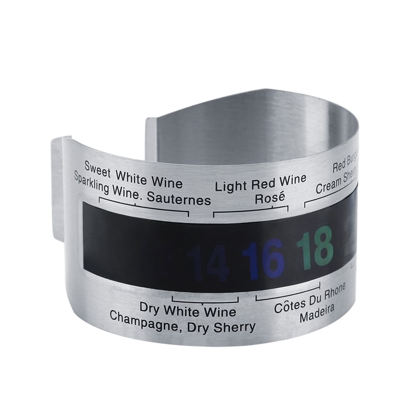 WineTemp Snap Collar Thermometer for Wine Bottles with LCD Temperature Display