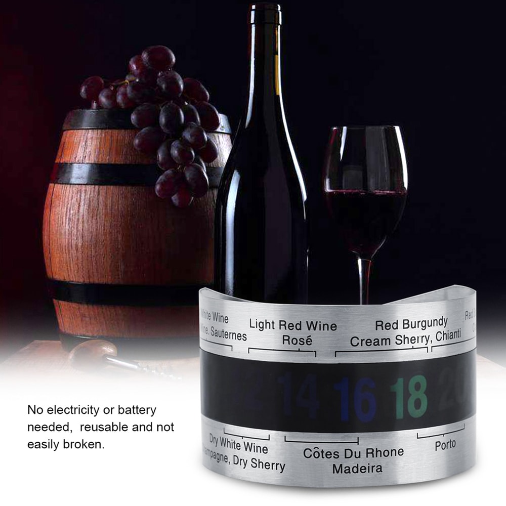 WineTemp Snap Collar Thermometer for Wine Bottles with LCD Temperature Display