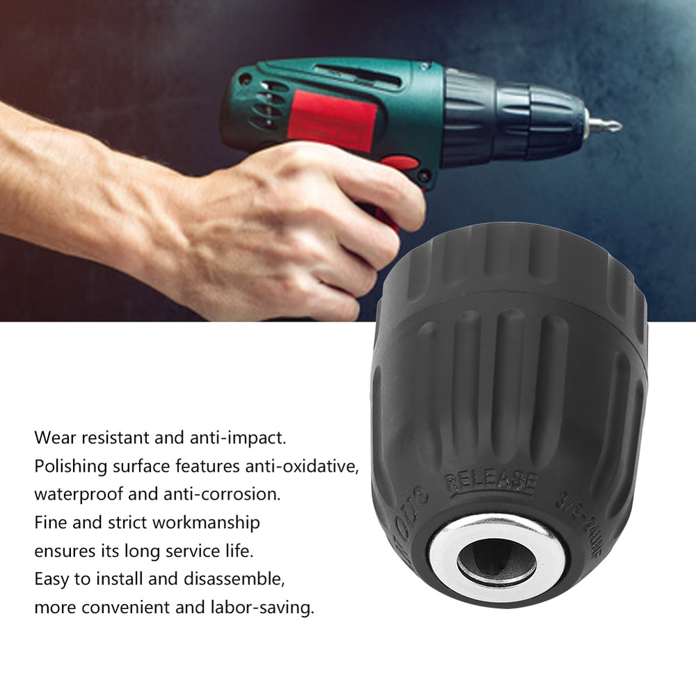 Self Tightening Keyless Drill Chuck Adapter for Electric Drills, Lathes & Milling Machines