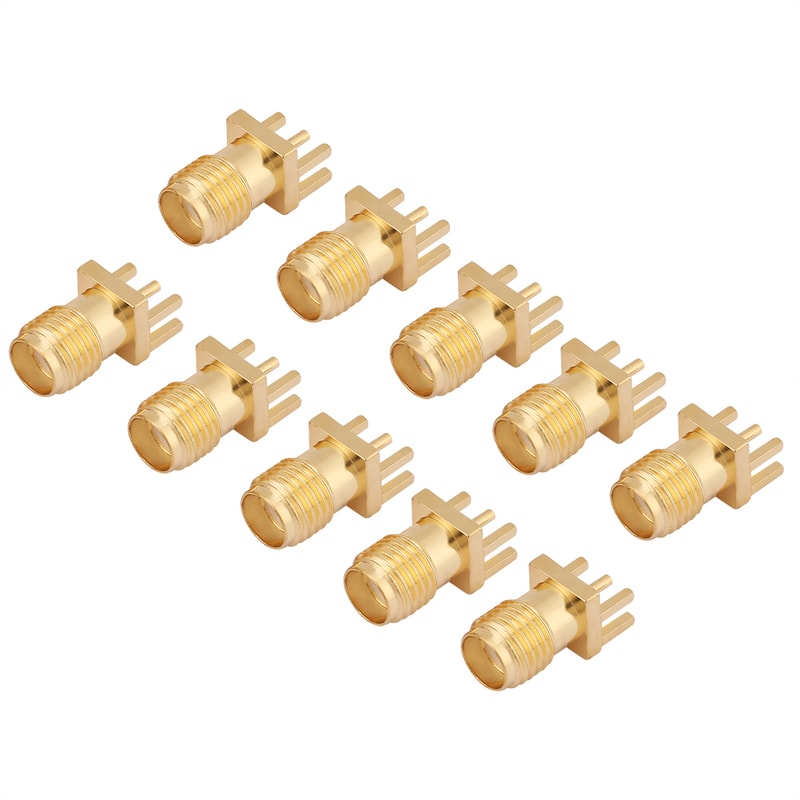 Precision SMA Female PCB Mount RF Connector Set Pack Ohm Brass Socket Jacks