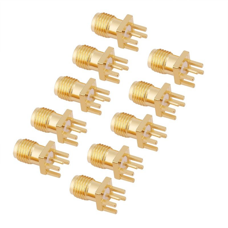 Precision SMA Female PCB Mount RF Connector Set Pack Ohm Brass Socket Jacks