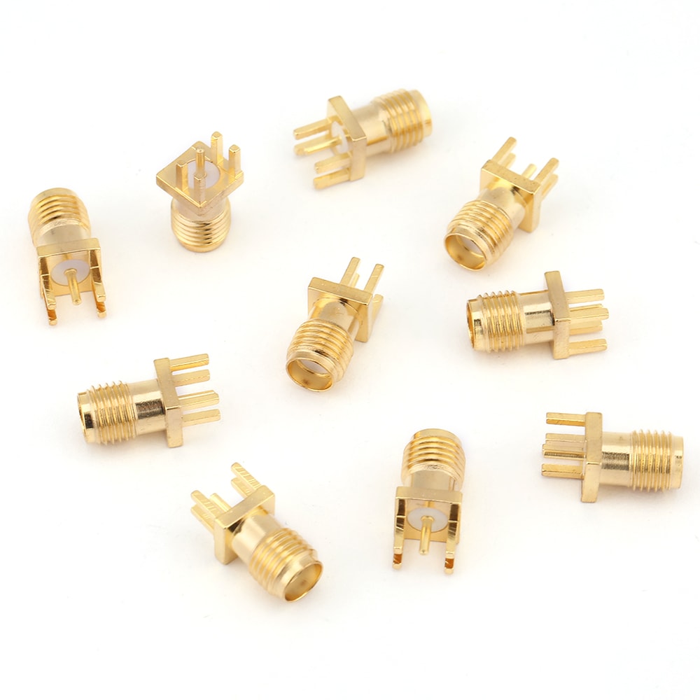 Precision SMA Female PCB Mount RF Connector Set Pack Ohm Brass Socket Jacks