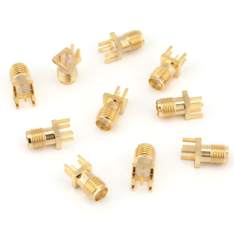 Precision SMA Female PCB Mount RF Connector Set Pack Ohm Brass Socket Jacks