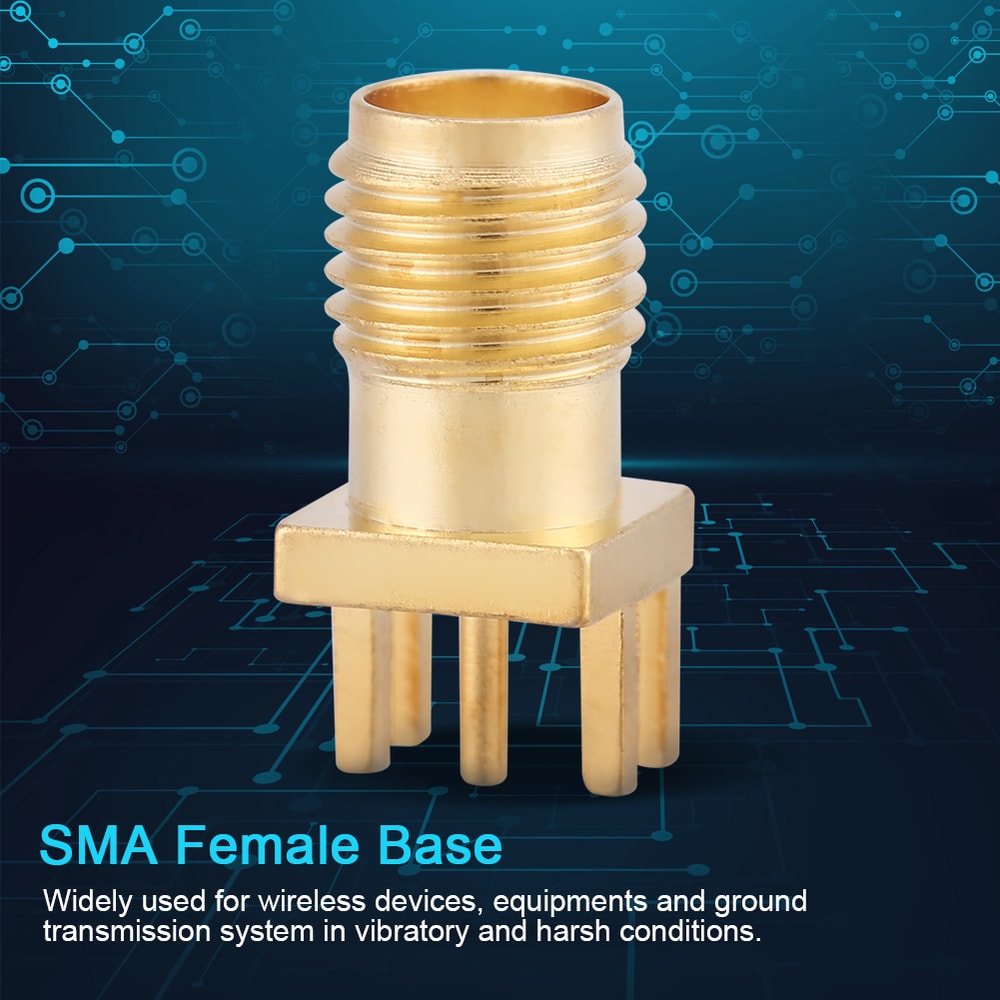 Precision SMA Female PCB Mount RF Connector Set Pack Ohm Brass Socket Jacks