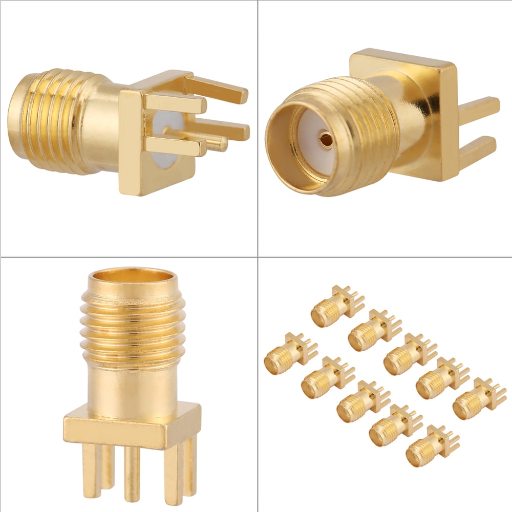 Precision SMA Female PCB Mount RF Connector Set Pack Ohm Brass Socket Jacks