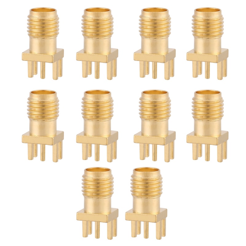 Precision SMA Female PCB Mount RF Connector Set Pack Ohm Brass Socket Jacks