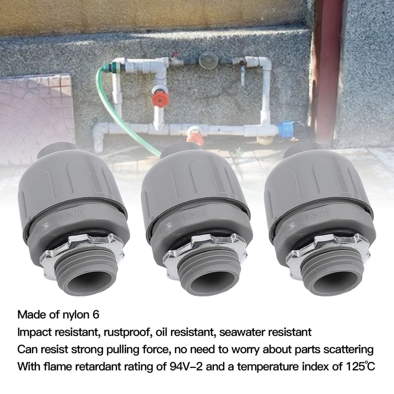 Pack Liquid Tight Conduit Connector Nylon NPT Electrical Fittings for Outdoor Wiring