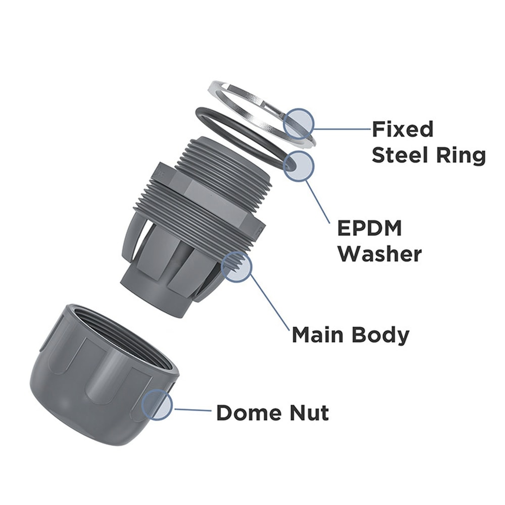 Pack Liquid Tight Conduit Connector Nylon NPT Electrical Fittings for Outdoor Wiring