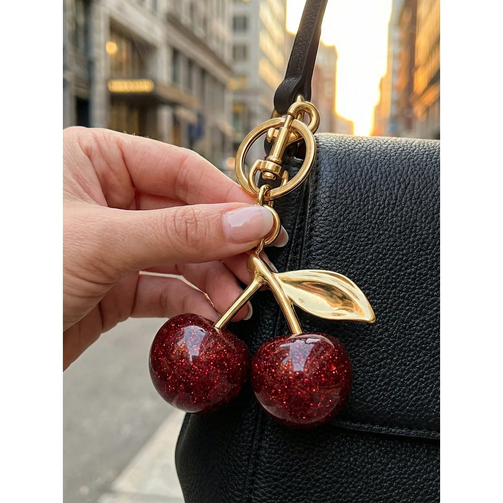 Cherry Bliss Keychain Charm – Cute Cherry Keychain, Bag Charm & Key Ring Accessory