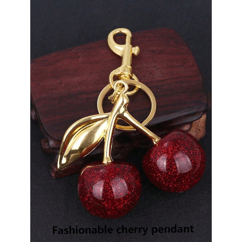 Cherry Bliss Keychain Charm – Cute Cherry Keychain, Bag Charm & Key Ring Accessory