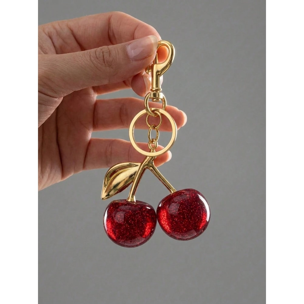 Cherry Bliss Keychain Charm – Cute Cherry Keychain, Bag Charm & Key Ring Accessory