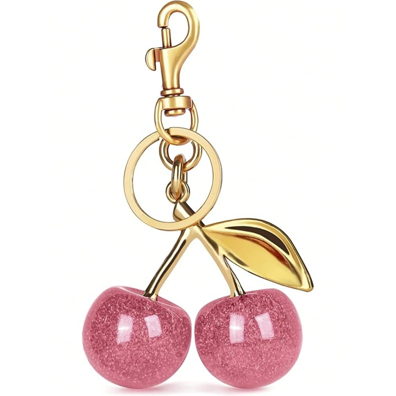 Cherry Bliss Keychain Charm – Cute Cherry Keychain, Bag Charm & Key Ring Accessory