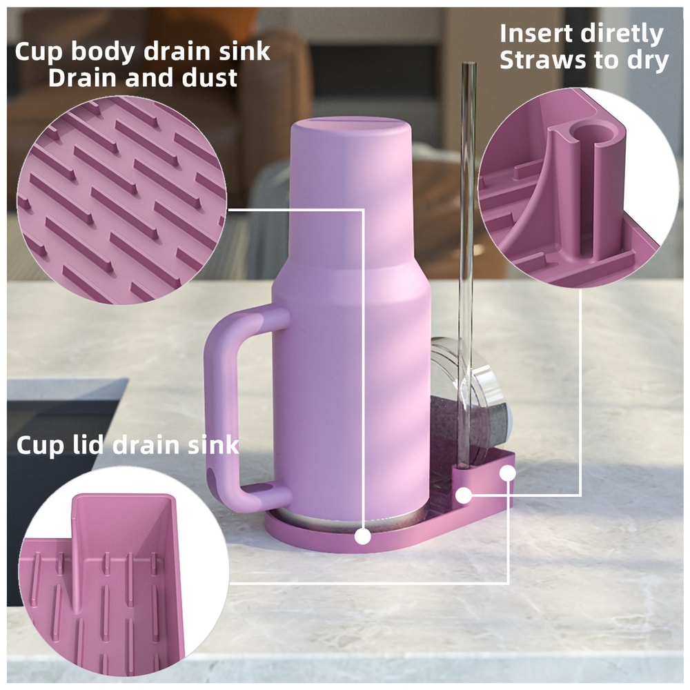 Premium Silicone Tumbler Drying Station & Cup Holder Organizer Space Saving Tumbler Drying Rack