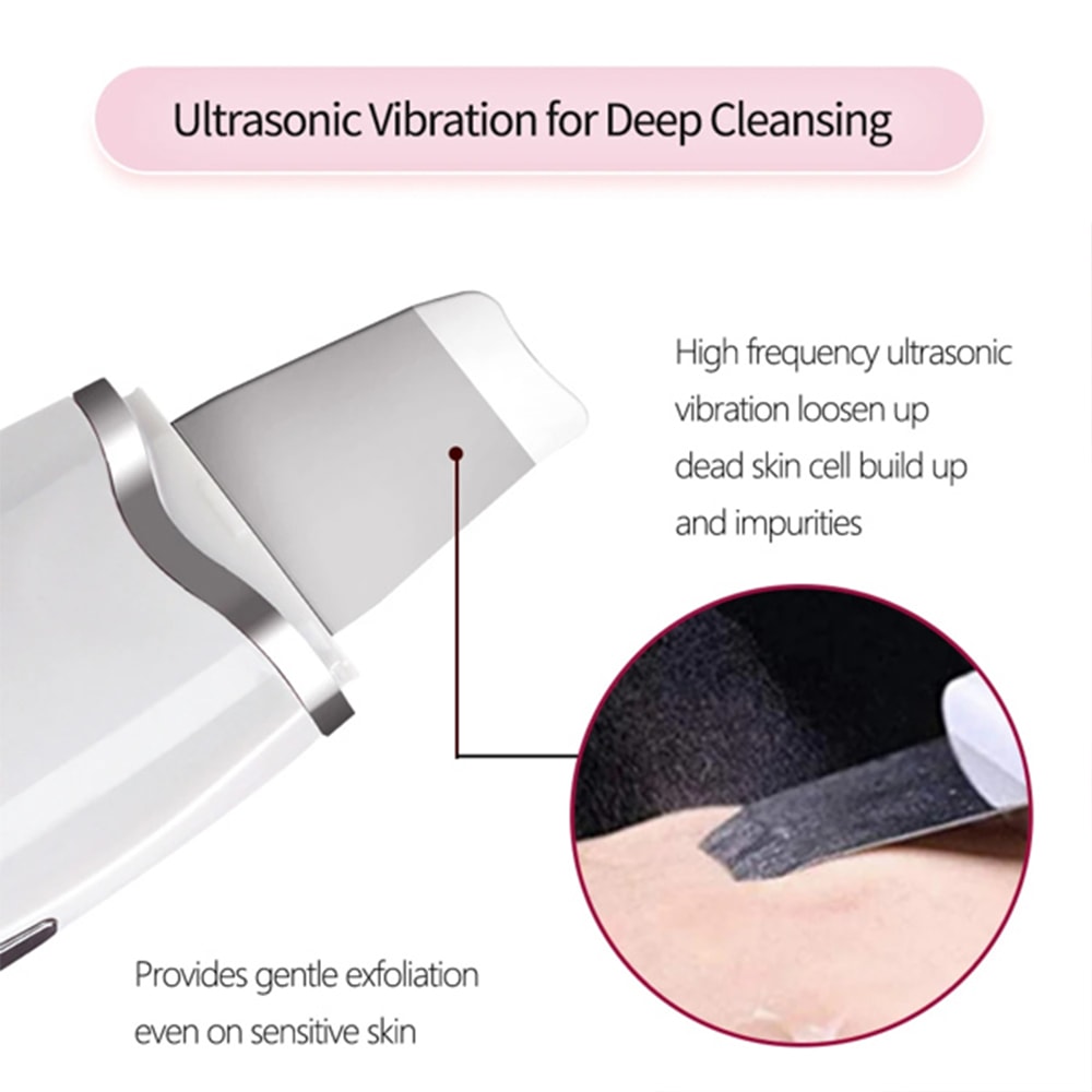 Professional Ultrasonic Facial Skin Scrubber Deep Pore Cleanser Blackhead Remover Device 1