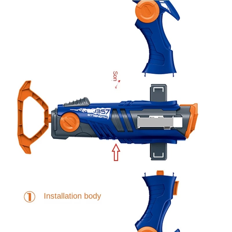 RapidShot Kids Soft Foam Crossbow Blaster Set with Shot Launcher for Outdoor Backyard Games