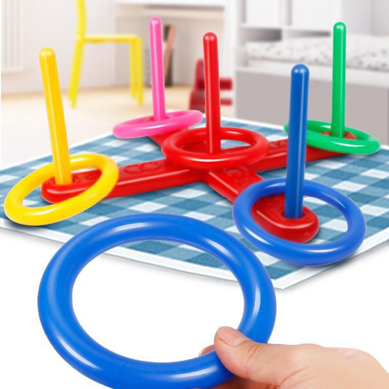 Kids Ring Toss Game Stacking Toy Outdoor Fun Parent Child Interactive Play Set 1