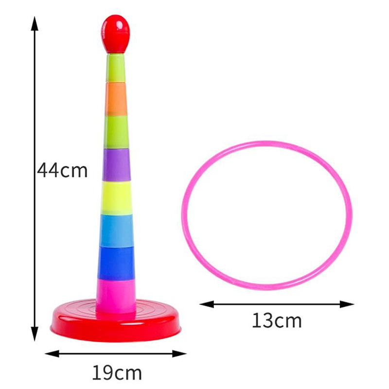 Kids Ring Toss Game Stacking Toy Outdoor Fun Parent Child Interactive Play Set 3