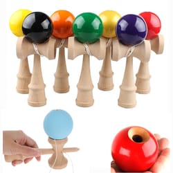 premium wooden juggling ball with handle outdoor fitness toy & hand eye coordination trainer