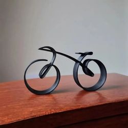 minimalist acrylic bicycle sculpture, creative bicycle wall decor, stylish bicycle art for christmas, wireframe style