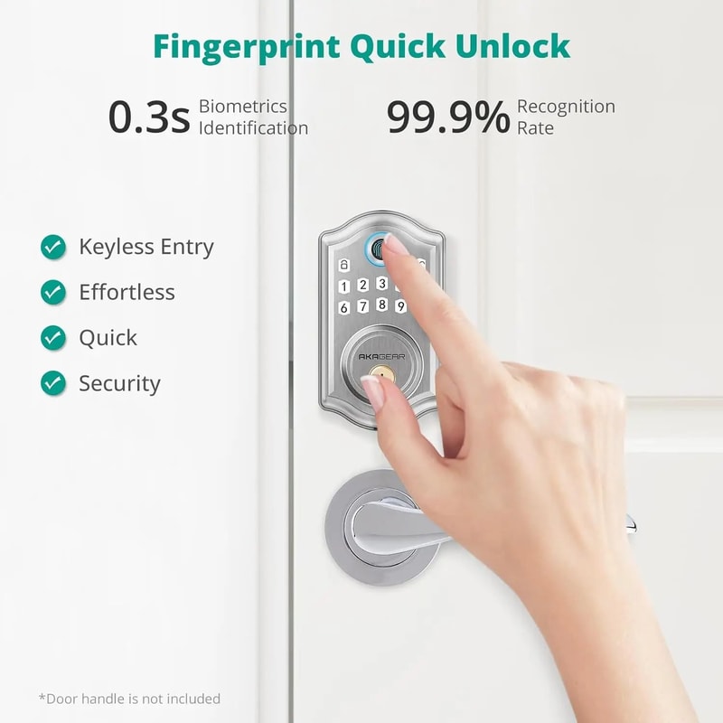 Biometric Smart Door Lock Fingerprint Password Keyless Entry 3