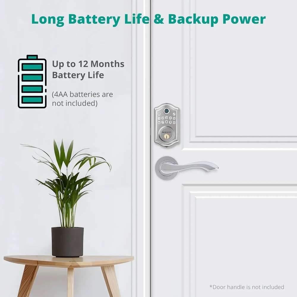 Biometric Smart Door Lock Fingerprint Password Keyless Entry 8