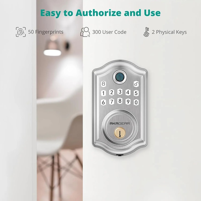 Biometric Smart Door Lock Fingerprint Password Keyless Entry 34