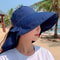 Women Summer Beach Hat with Wide Brim and UV Neck Protection