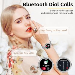 women smartwatch with heart rate & sleep monitor fitness tracker, pedometer for android & iphone