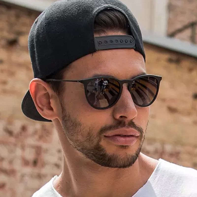 Men Retro Cat Eye Sunglasses Clear Vintage Fashion Shades With Mirrored Finish 0