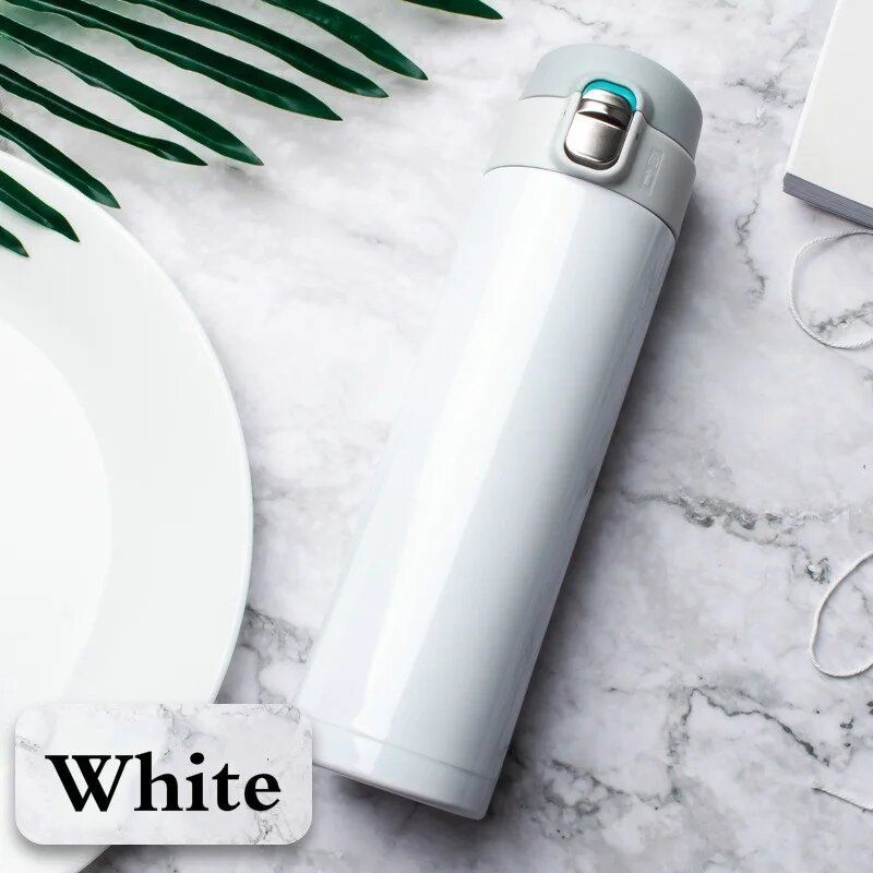 Stainless Steel Thermos Bottle with Bouncing Cover Insulated Travel Water Bottle for Gifts Business