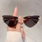Vintage Rimless Triangle Cat Eye Sunglasses Luxury Designer Sun Glasses for Women Men