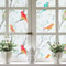 Opaque Privacy Window Film with Static Cling Decorative Bird Decals Frosted Glass Stickers for Ho