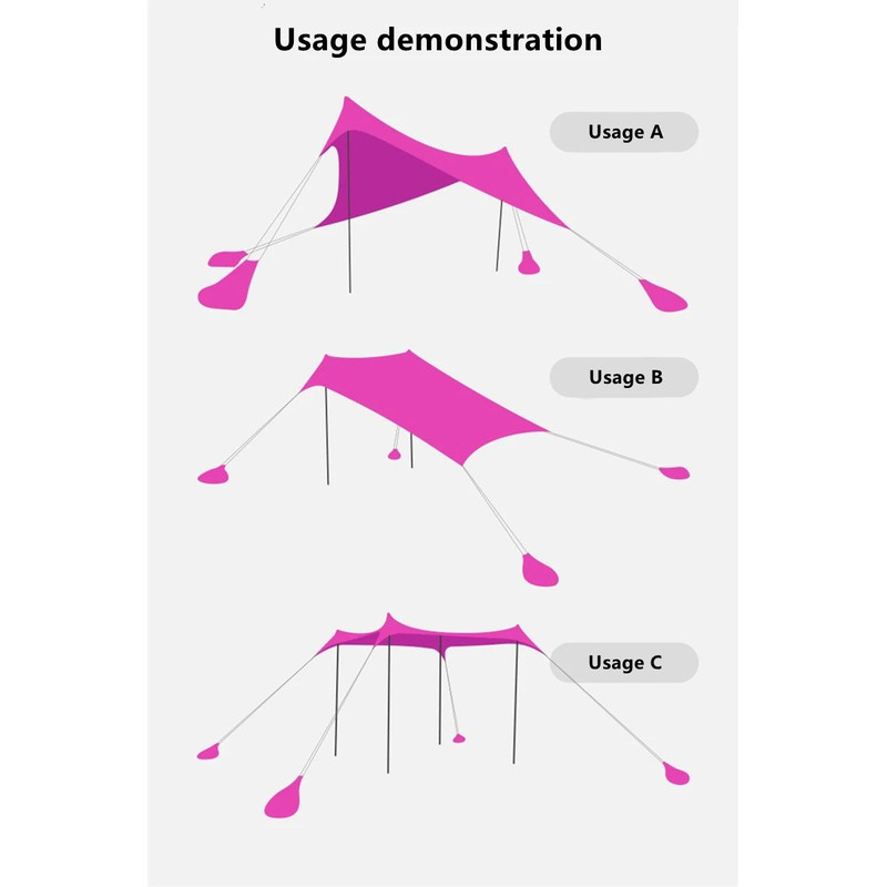 Lightweight Beach Camping Tent Adjustable Sunshade Canopy For Summer Travel Garden And Beach Use 4