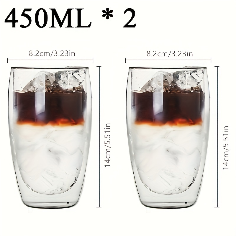 Heat Resistant Double Wall Glass Cup Transparent Coffee Mug & Handmade Tea Drink Cups