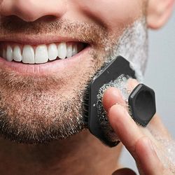 men facial cleaning brush, silicone scrubber for deep pore cleanse & shave massage