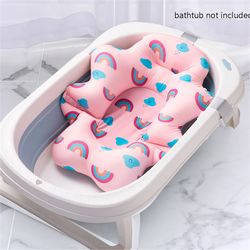 baby bath tub support cushion secure non-slip bathtub mat for infants & newborns