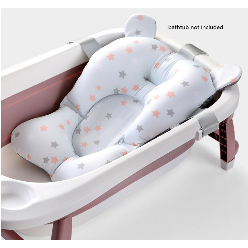 Baby Bath Tub Support Cushion Secure Non-Slip Bathtub Mat for Infants & Newborns