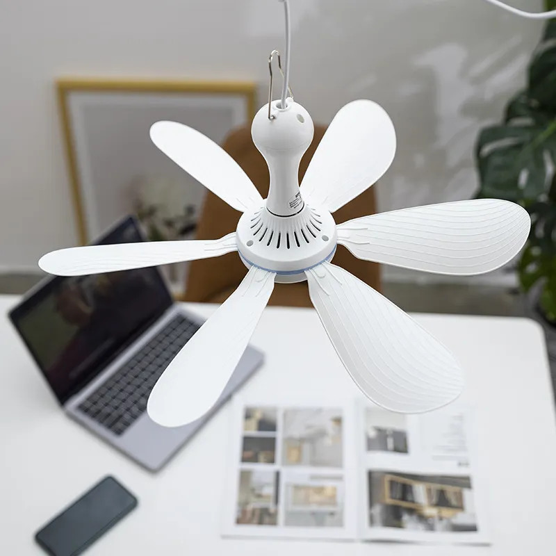 Silent 6 Leaves USB Powered Ceiling Canopy Fan With Remote Control Timing 4 Speed Hanging Fan For C 0