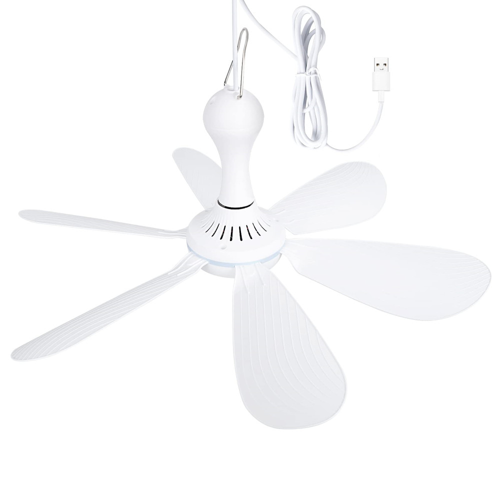 Silent 6 Leaves USB Powered Ceiling Canopy Fan With Remote Control Timing 4 Speed Hanging Fan For C 6