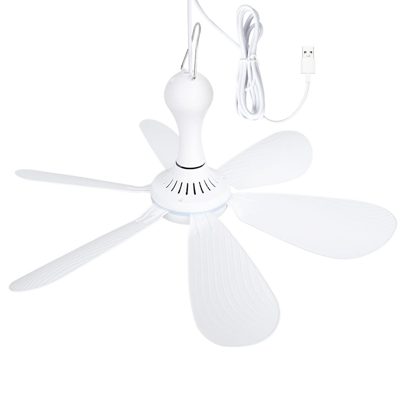 Silent 6 Leaves USB Powered Ceiling Canopy Fan With Remote Control Timing 4 Speed Hanging Fan For C 6