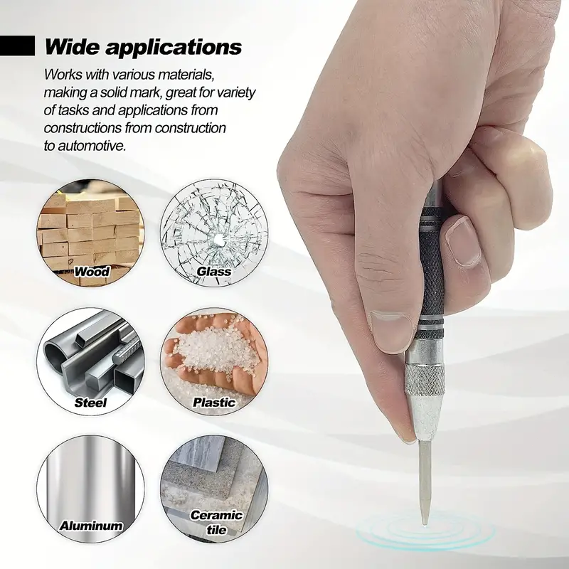 Automatic Center Punch Precision Drill Locator for Carpentry Metalworking DIY Projects