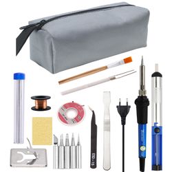 professional electric soldering iron kit digital display, adjustable temp welding repair tools with solder