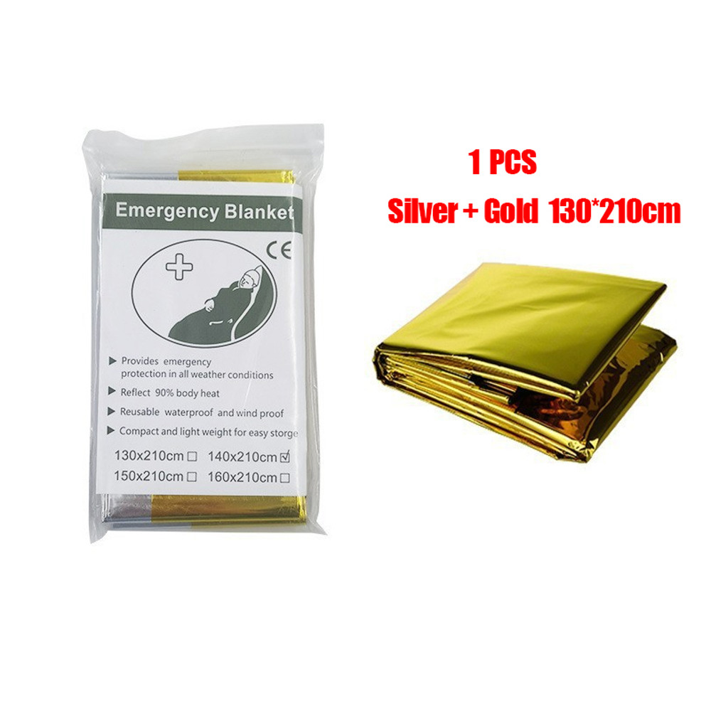Emergency Thermal Blanket Reflective First Aid Survival Wrap Waterproof Windproof  Reusable For Cam 9