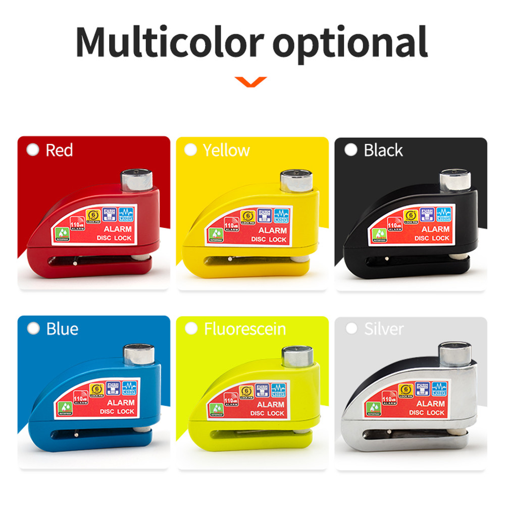 Motorcycle Bicycle Alarm Lock Anti Theft Disc Brake Lock With 120dB Alarm Vibration Sensor Key Sec 5