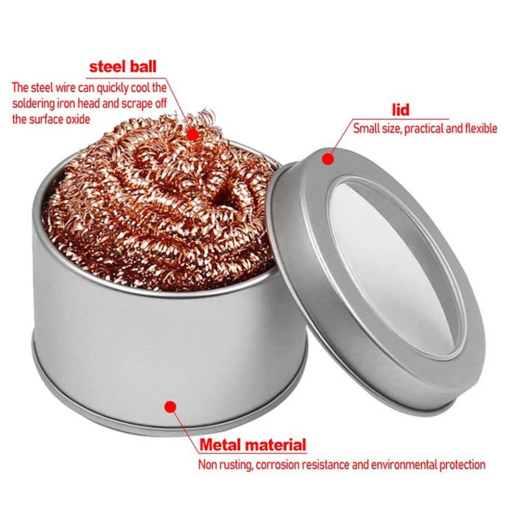 Professional Soldering Iron Tip Cleaner Ball Steel Wire Desoldering Tool For Quick Waste Removal 3