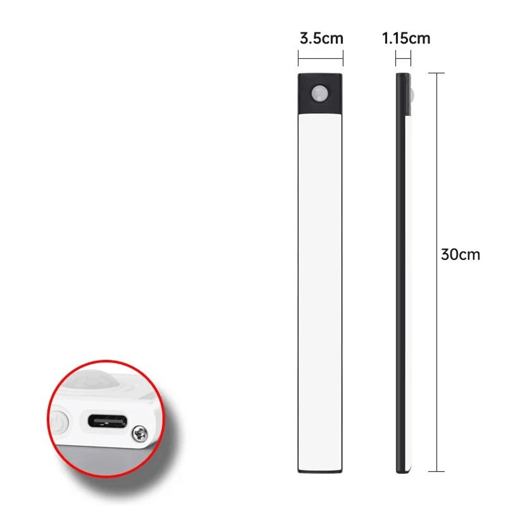 Motion Sensor LED Lamp USBC Rechargeable Durable Aluminum Light for Cabinets Kitchen  Wardrobe