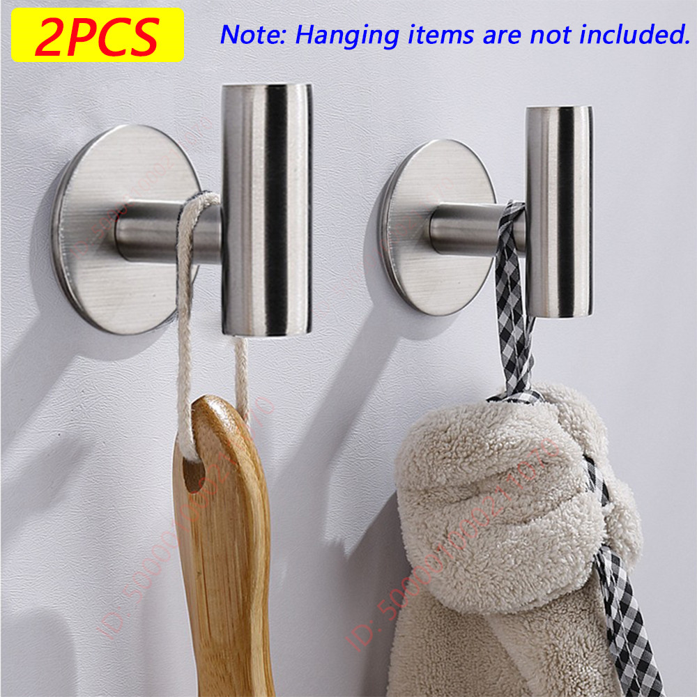 Stainless Steel Wall Hook Adhesive Robe Hooks For Towel Coat Key Bathroom Kitchen Storage Accesso 11