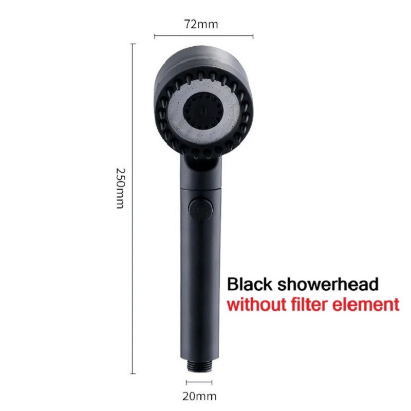 High Pressurized Filter Shower Head 3 Mode Adjustable Spray with Massage Brush  Rain Faucet